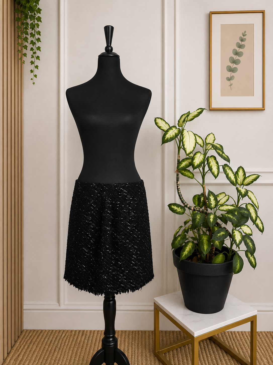 Jupe noire scintillante texturée KIABI – Taille L