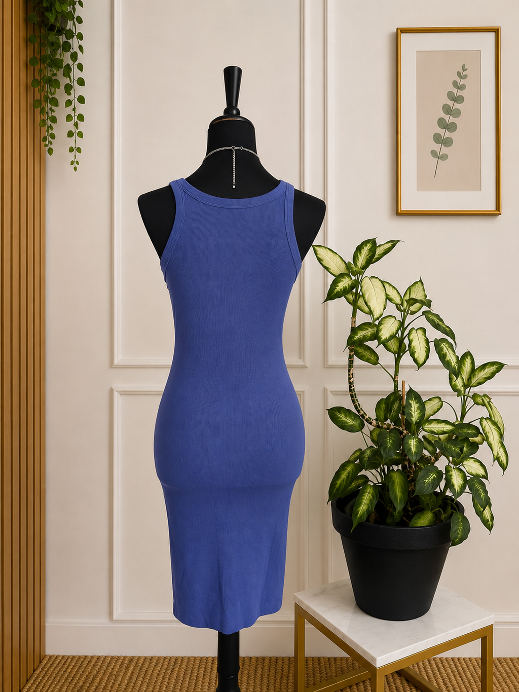 Robe moulante côtelée bleu pervenche H&M – Taille M